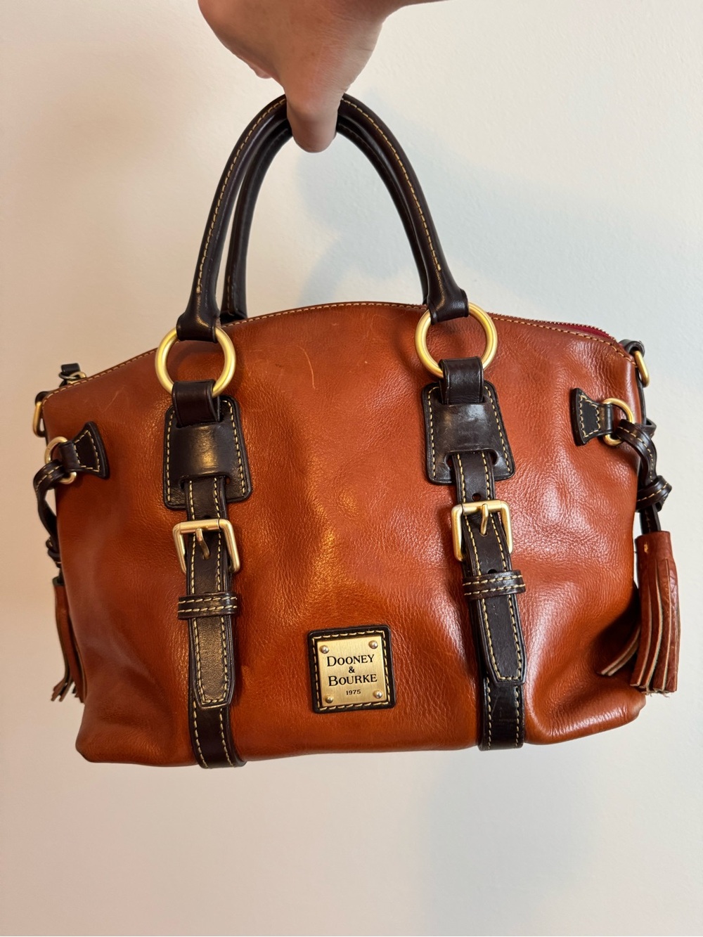 Dooney & Bourke Florentine Medium Satchel in Chestnut Leather